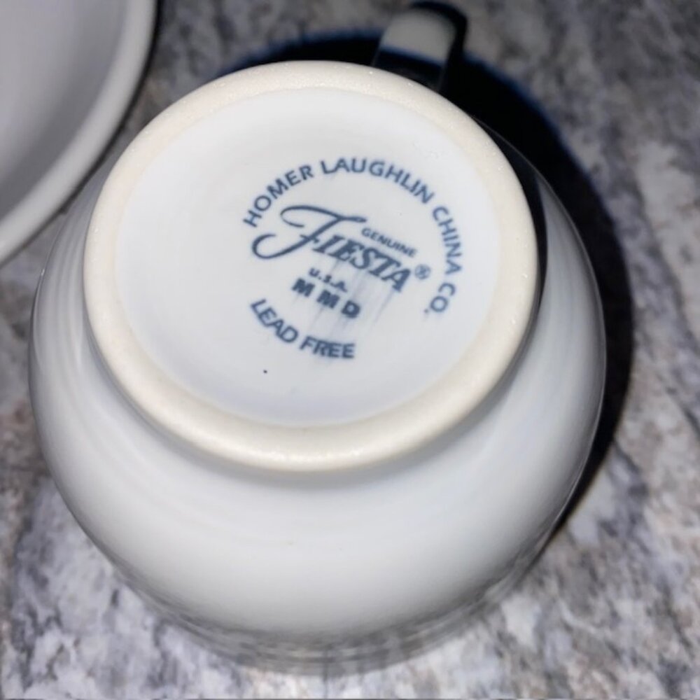 Fiestaware Cup & Saucer Set - White, cirac 1998 production - Picture 3 of 7